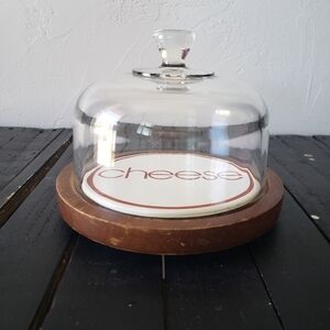 Vintage Goodwood Cheese Board Glass Cloche MCM